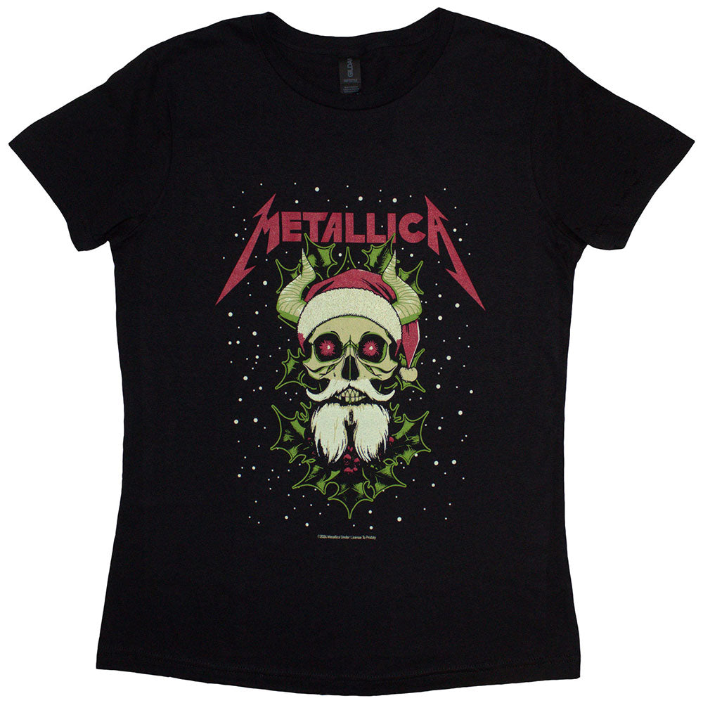 Metallica Ladies T-Shirt: Santa Horns