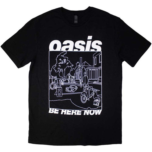 Oasis Unisex T-Shirt: Be Here Now Line Drawing