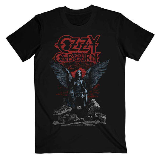 Ozzy Osbourne Unisex T-Shirt: Angel Wings (Black)